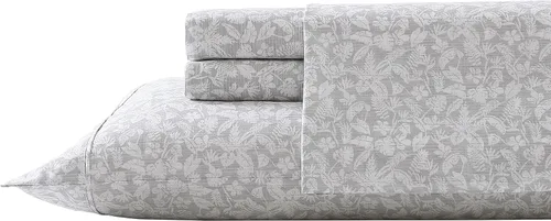 Vista 7 de Tommy Bahama - Juego de sábanas tamaño individual, ropa de cama de 100 % algodón percal con una sensación crujiente y fresca, bolsillos profundos