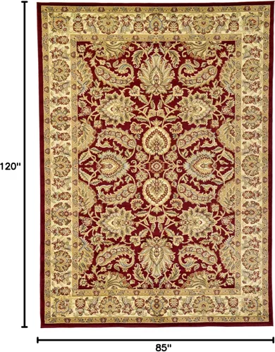 Vista 100 de Unique Loom - Colección Voyage - Alfombra redonda tradicional oriental, marrón, Polipropileno, Bronceado/Azul Claro