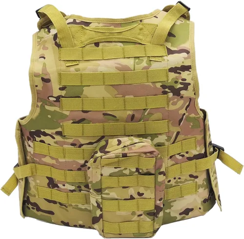 Vista 6 de FixtureDisplays® Chaleco ajustable de Airsoft Paintball Chaleco Bronceado 20-24" H, Hasta 50" Circunferencia de Cintura 16939