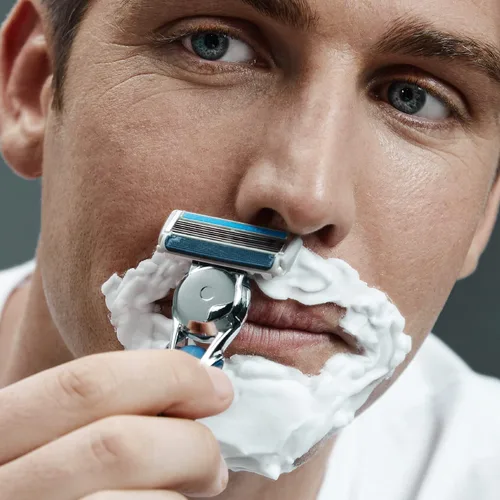 Vista 9 de Barbasol Ultra 6 Plus - Maquinilla de afeitar para hombre con 2 repuestos de cuchillas de afeitar (1 mango + 2 cartuchos), cuchillas de afeitar