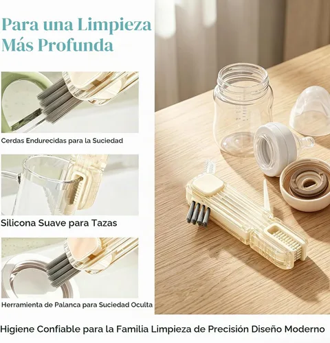 Vista 6 de VIDONIO Cepillo de limpieza de 4 en 1 para ranuras de tapas de vasos, herramientas de limpieza multifuncionales para botellas aisladas, limpiador