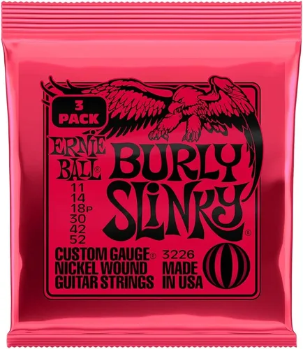 Vista 20 de Ernie Ball Beefy Slinky - Cuerdas para guitarra eléctrica, paquete de 3, calibre 11-54 (P03627)