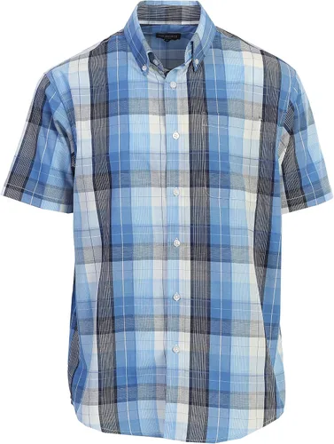 Vista 25 de Gioberti Men's Casual Plaid Button Down Short Sleeve Shirt 1162 - Royal / Negro / Gris
