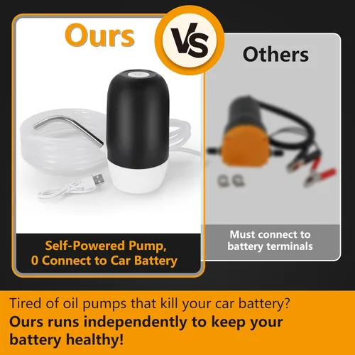 Vista 7 de Extractor de Bomba de Aceite, Bomba Eléctrica Mejorada de Cambio de Aceite Autoalimentada, No Necesita Ser Alimentada por el Automóvil, Bomba
