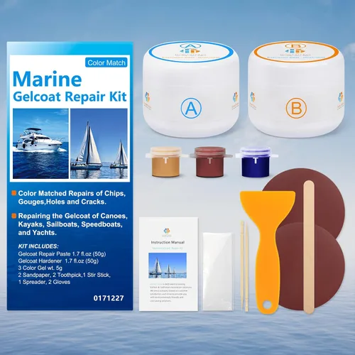 Vista 7 de Kit de reparación de capa de gel para barcos (combinación de color), kit de reparación de fibra de vidrio marina, kit de reparación de barcos