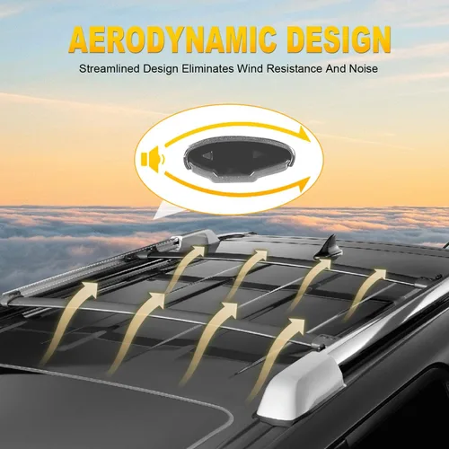 Vista 5 de OCPTY Barras transversales para portaequipajes Volkswagen Tiguan 2010, 2012, 2013, 2014, 2015, 2016, 2017, 2018, para bolsa de carga, equipaje