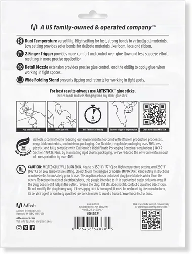 Vista 6 de Pistola de calor para pegamento AdTech Two Temp, para manualidades y HUM, dos temperaturas, temperatura dual para resistente y proteger lo delicado