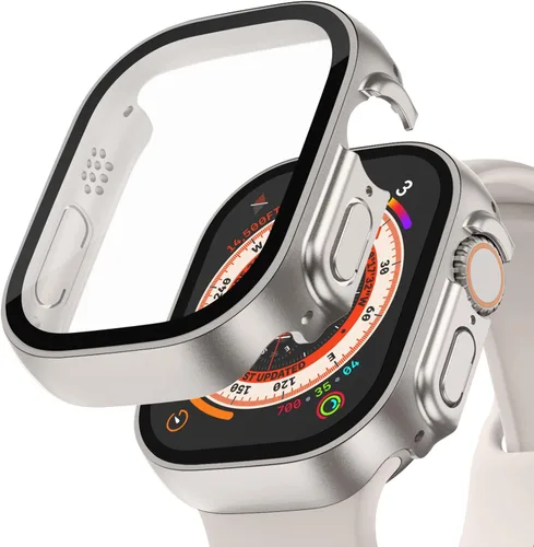 Vista 14 de Adepoy Paquete de 2 fundas rígidas compatibles con Apple Watch de 1.57 pulgadas, Series 6, SE, Series 5, Series 4, con protector de pantalla