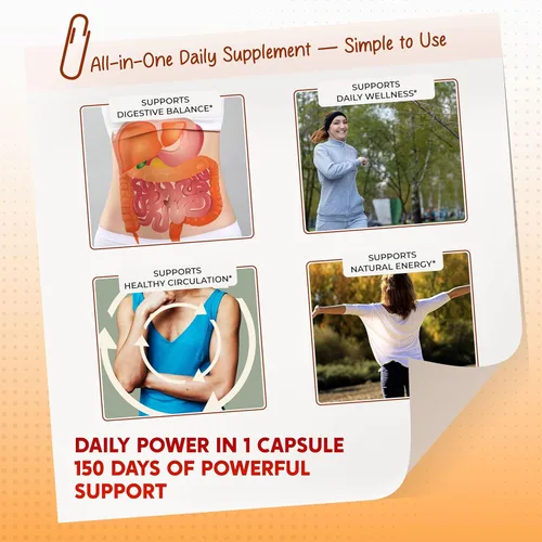 Vista 5 de Pimienta de Cayena, Jengibre, Cúrcuma, Berberina - Digestión, Apoyo para la Salud Intestinal