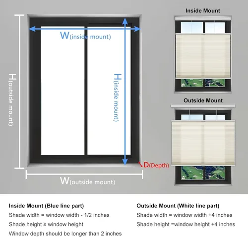 Vista 49 de Changshade Persianas Celulares Opacas sin Cordón, Persianas de Arriba hacia Abajo y de Abajo hacia Arriba para Ventanas, Persianas de Ventana