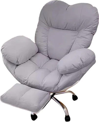 High Back Desk Chair,Big and Tall Office Chair 400lbs,Executive Oversized High Back with Foot Rest,Recliner Gaming Support,360 Swivel Seat,Gray