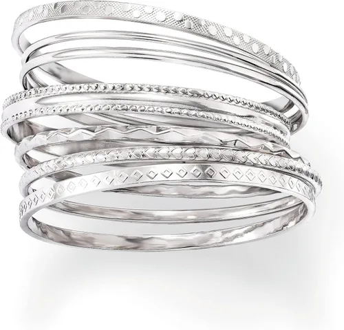 Vista 3 de Ross-Simons Italian Sterling Silver Jewelry Set 7 Assorted Texture Bangle Bracelets