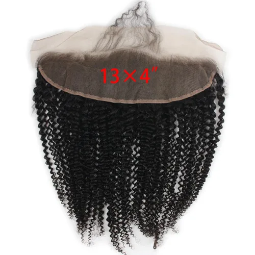 Vista 2 de Dreambeauty Cierre frontal de encaje de 13 x 4 pulgadas, rizado completo, parte libre, sin procesar, extensiones de cabello humano virgen brasileño