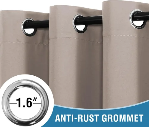 Vista 4 de H.VERSAILTEX Cortina para puerta de patio, 100 % opacas, con aislamiento térmico, cortinas de ventana extra anchas con ojales, cortinas opacas de 84