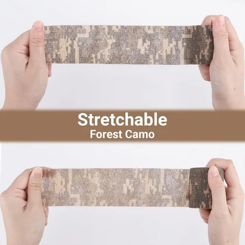 Vista 7 de DROK 4/10 Rollos de Cinta de Camuflaje Autoadhesiva, Vendaje de Camuflaje para Deportes al Aire Libre, Escalada, Camping, 2/3 Pulgadas x 4.5 Metros