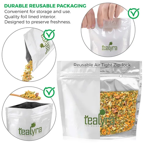 Vista 2 de Tealyra - Heal Thyself Moringa y espino cerval de mar - Limoncillo - Digestiv - Desintoxicación - Anti-estrés - Té de hojas sueltas Wellness - Sin