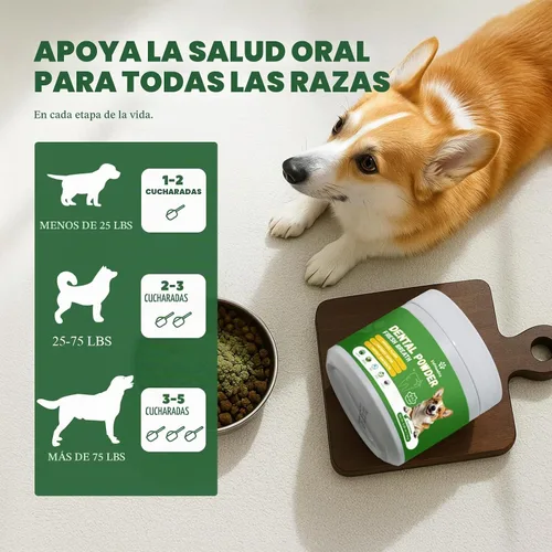 Vista 6 de Polvo Limpiador de Dientes para Perros, Polvo Dental para Perros para Limpieza de Dientes y Refresco de Aliento para Perros con Probiótico