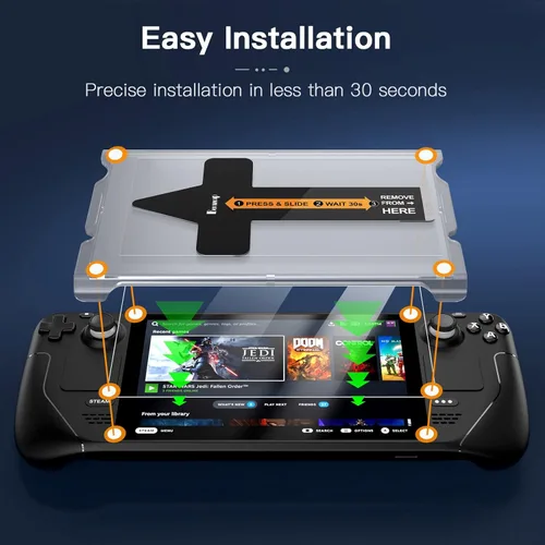 Vista 3 de Benazcap Paquete de 2 Protectores de pantalla de cubierta de vapor protector templado Ultra HD antiarañazos protector de vidrio de dureza 9H de alta