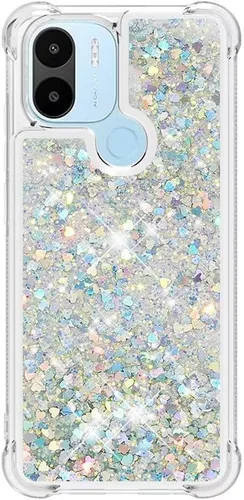 Vista 57 de Funda de silicona transparente con purpurina para Xiaomi Redmi A1 Bling Liquid Clear Star Heart Silicone Bumper a prueba de golpes, funda
