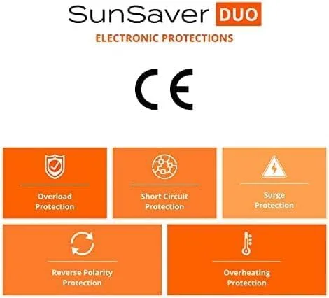 Vista 4 de Morningstar SunSaver Duo 25A PWM Controlador de carga solar (SSD-25RM) - Regulador de panel solar para dos baterías de 12 V, ajustes de carga