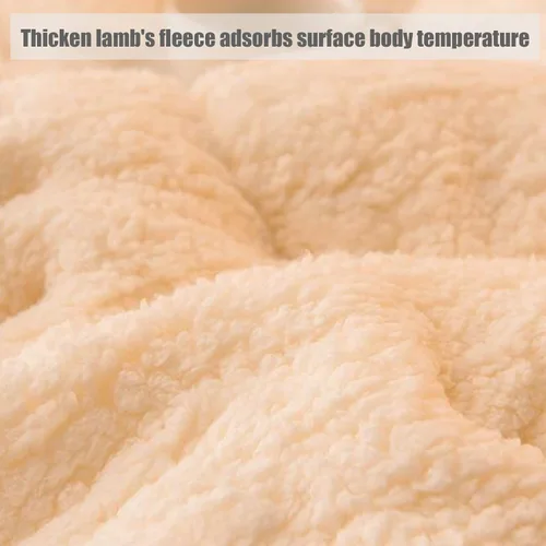 Vista 6 de Manta de invierno súper cálida de cordero, terciopelo grueso de doble cara, manta de cama suave de forro polar reversible de primera calidad