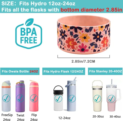 Vista 2 de HEYSKAY Protective Flask - Bota de silicona de 12 a 40 onzas para botella de agua Hydro Flask, y compatible con Stanley Tumbler, Yeti, Simple