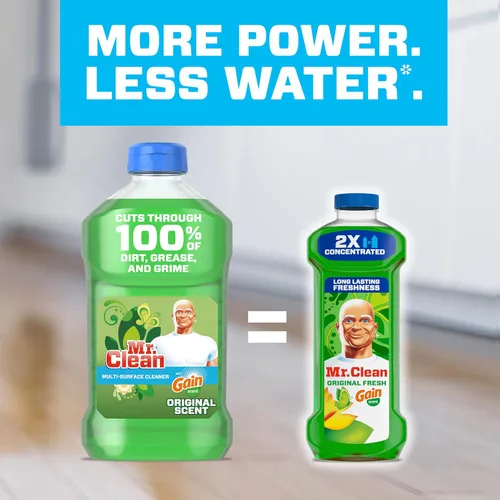 Vista 5 de Mr. Clean Limpiador multiusos, limpiador de pisos para trapear el hogar, el baño y la cocina, líquido de limpieza para trapeador y balde