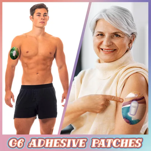 Vista 5 de Siifert Paquete de 30 parches adhesivos compatibles con Dexcom G7 G6 CGM cinta transpirable, sobreparche adhesivo precortado, resistente al agua