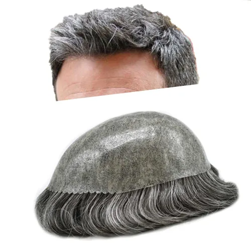 Vista 31 de Tupé para hombre 100% cabello humano europeo Toupee Invisible Poly Coating Unidad de cabello para hombres Sistema de cabello PAPY-J para pérdida