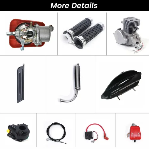 Vista 9 de Motor de bicicleta mejorado de 100 cc, kit de conversión de motor de bicicleta motorizado de 2 tiempos, refrigeración por aire CDI gasolina a gas