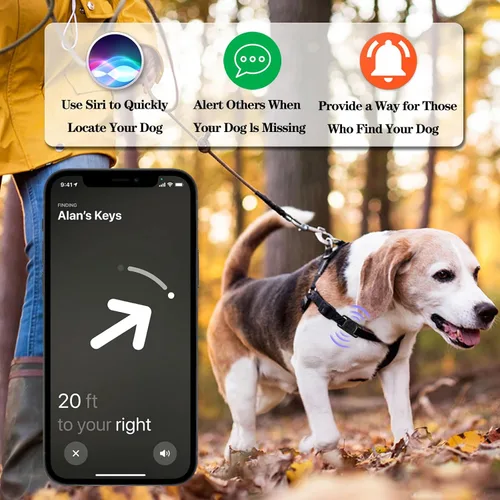 Vista 5 de Paquete de 2 soportes impermeables para collar de perro AirTag compatibles con Apple AirTag, soporte de silicona oculto para Airtag Tracker, negro