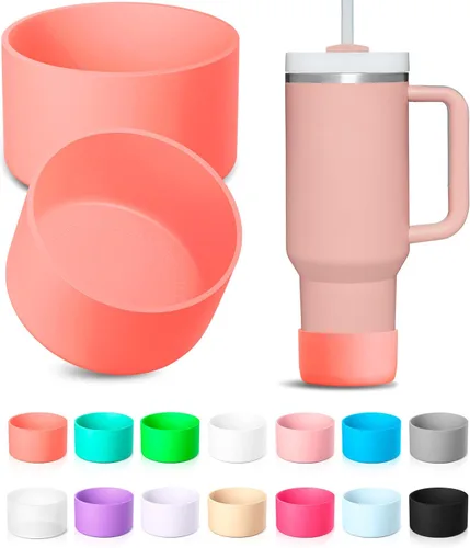 Vista 15 de KTKUDY 2 Piezas Botas de Silicona para Stanley Quencher Tumbler H2.0 de 30 oz 40 oz e IceFlow de 20 oz 30 oz y Diseñado para Botella de Agua Hydro