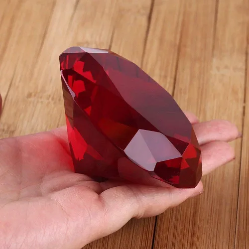 Vista 6 de F-ber Pisapapeles con forma de diamante de cristal K9 de 2.362 in con base plateada para exhibición de vidrio, decoración de mesa de boda, recuerdos