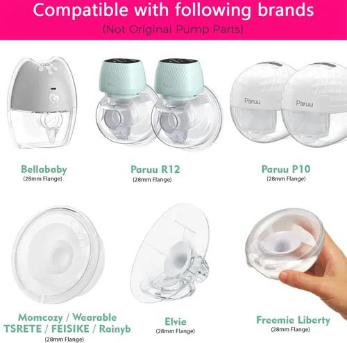 Vista 3 de Insertos de brida de silicona de 0.984 in compatibles con Spectra S1/S2, Medela, Bellababy, Elvie, Paruu R12 P10, Momcozy S9 S10 S12 Pro, protector