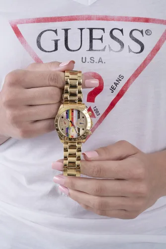 Vista 8 de GUESS Women's Stainless Steel Quartz Watch with Silicone Strap