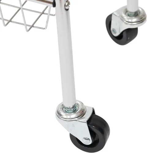 Vista 5 de Household Essentials - Carrito delgado de almacenamiento de metal, 3 niveles cromado