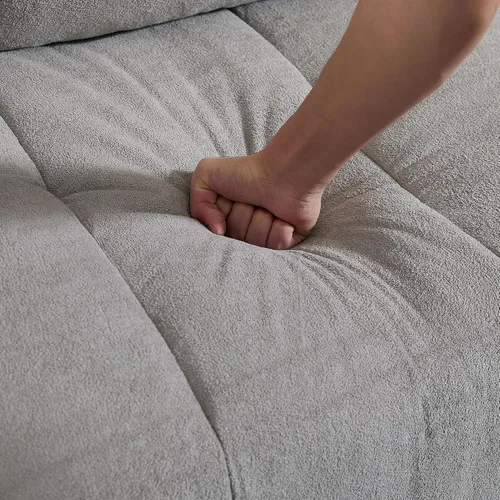 Vista 6 de Sofá modular convertible de 102 pulgadas en forma de L con cojines de respaldo, tela tapizada moderna de 6 asientos reversible, juego de sofá