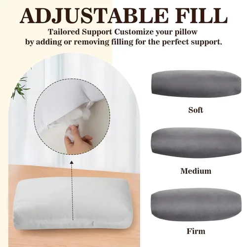 Vista 3 de Almohada de Reposacabezas para Sillón Reclinable, Almohada de Soporte Ajustable para Cuello y Cabeza, Reposacabezas de Terciopelo Suave Gris