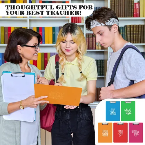 Vista 6 de Roowest 5 Pcs 5 Pcs Teacher Appreciation Week Gift Best Teacher Ever 12.4 x 8.86 Inch Clipboards for School Classroom Gift