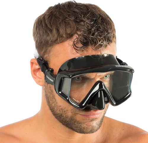Vista 6 de Cressi Panoramic Wide View Mask & Dry Snorkel Kit for Snorkeling, Scuba Diving - Pano 3 & Supernova Dry: Designed in Italy