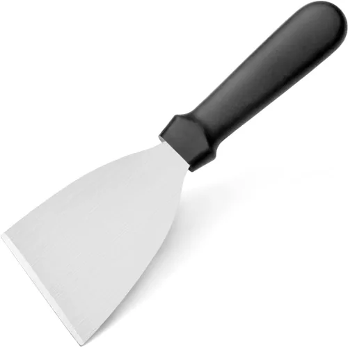 Vista 8 de New Star Foodservice 38309 Rascadores de parrilla de borde inclinado con mango de madera, 4 x 8.5 pulgadas