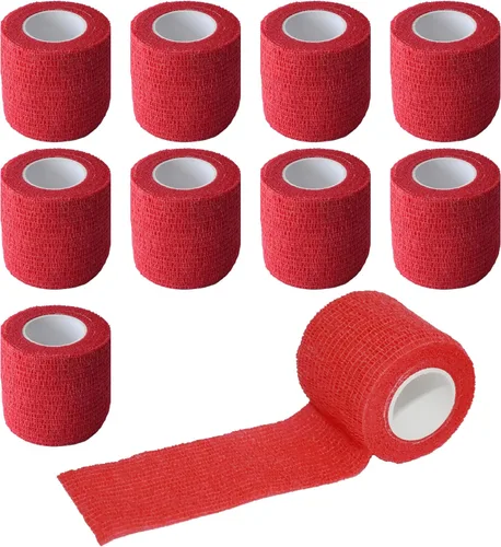 Vista 29 de Paquete de 9 vendajes autoadhesivos de 1 pulgada x 5 yardas para tobillos, muñecas, dedos, deportes, cinta veterinaria cohesiva transpirable