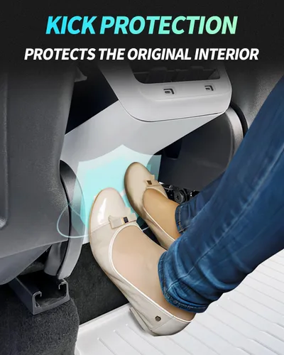 Vista 5 de Cubierta protectora anti patadas trasera para Tesla Model 3 2017-2023, salida de ventilación trasera anti patadas para aire acondicionado para Tesla