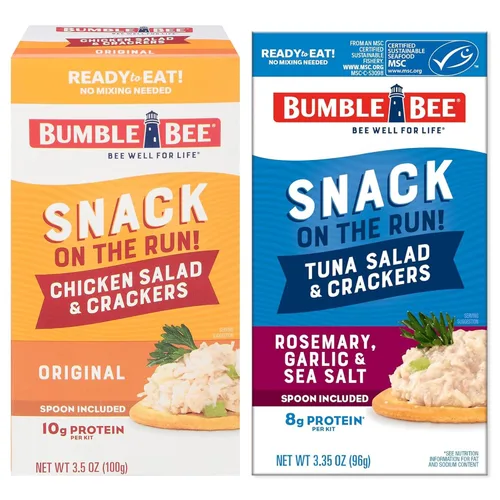 Vista 17 de Bumble Bee Snack on the Run BBQ - Kit de ensalada de pollo con galletas, 3.5 onzas, lista para comer, cuchara incluida, aperitivo de proteína