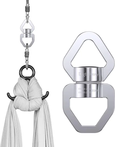 Vista 4 de Columpio Giratorio, Dispositivo de Rotación de Seguridad de 35KN, Columpio para Danza Aérea para Niños, Hamaca Colgante (Plata Completa)