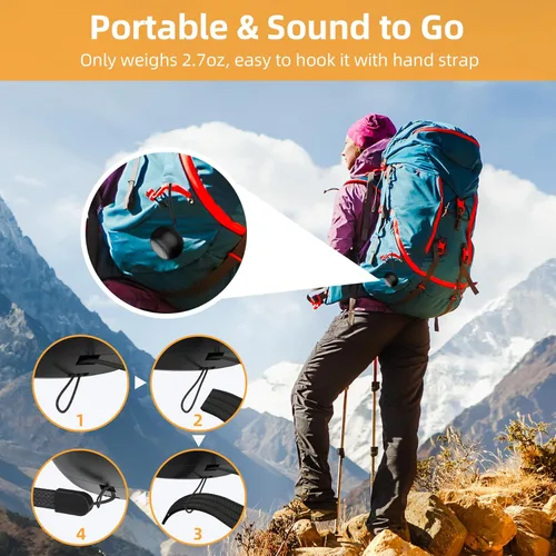 Vista 4 de Paquete de 2 mini altavoces portátiles, altavoces pequeños Bluetooth, micro altavoz inalámbrico para teléfono/PC/tableta, batería recargable