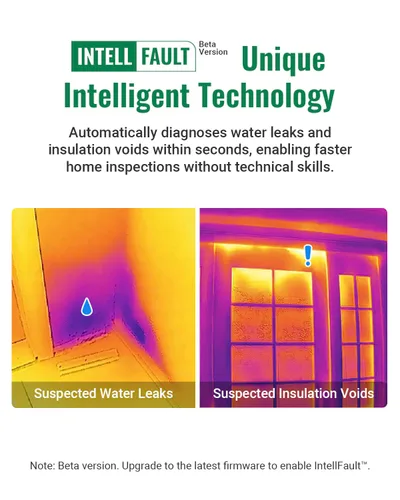 Vista 2 de Cámara térmica HF96V con cámara visual, 240 * 240 Super Resolución, detección inteligente de escena, cámara de imágenes térmicas con puntero láser