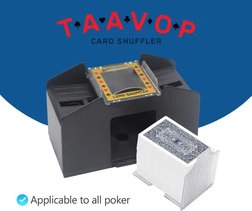 Vista 6 de Barajador de cartas 2-4 baraja automática, funciona con pilas máquina barajadora de tarjetas eléctrica para UNO/Poker/Playing Card