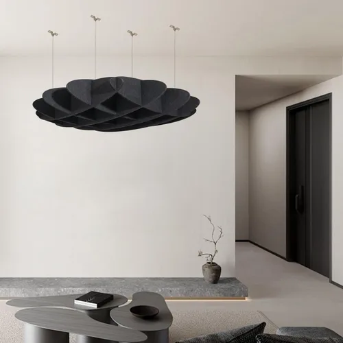 Vista 4 de Panel acústico de gofres para techo, paneles acústicos POOMEL absorbentes de sonido, gran panel de reducción de ruido colgante, difusores de sonido