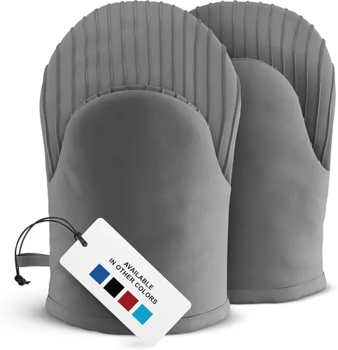 Vista 13 de Big Red House - Guantes de horno resistentes al calor - Juego de 2 guantes de cocina de silicona, gris